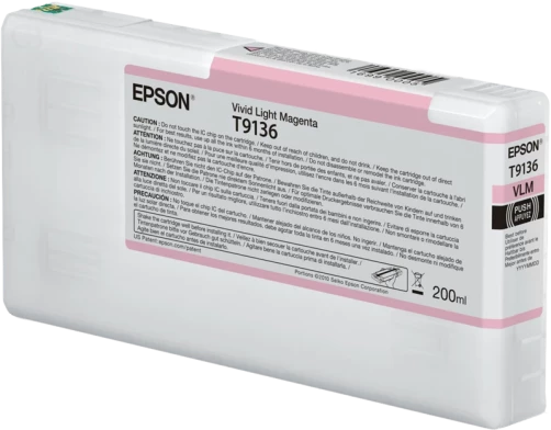 Original Epson C13T91360N / T9136 Pink hell Tinte 200ml