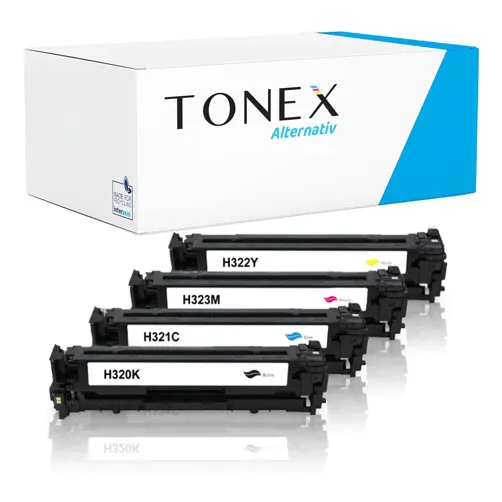 TONEX alternativ für HP 128A / CE320A Toner Schwarz Cyan Magenta Gelb Spar-Set