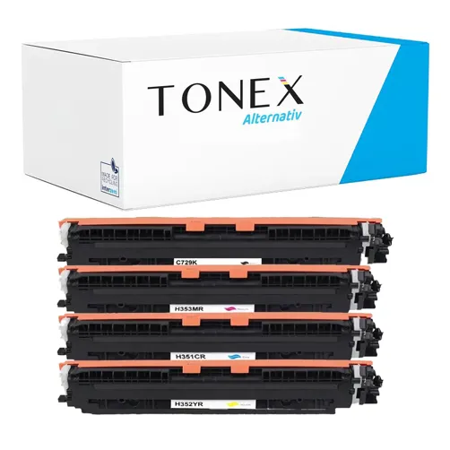 TONEX alternativ für HP 130A Toner Schwarz Cyan Magenta Gelb Spar-Set