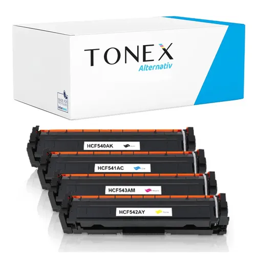 TONEX alternativ für HP 203A / CF540-543A Toner Schwarz Cyan Magenta Gelb Spar-Set