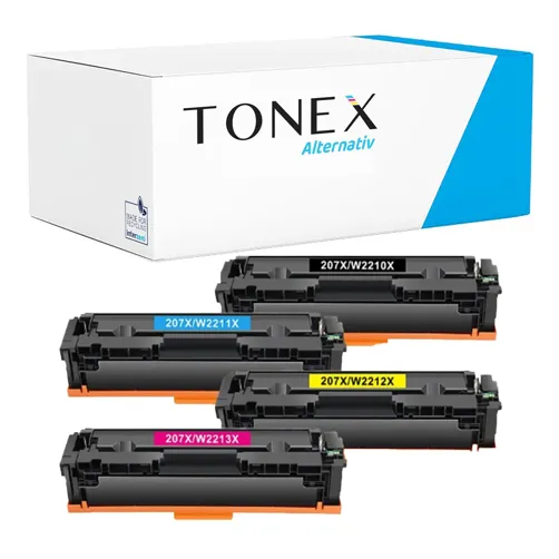 TONEX alternativ für HP 207X Toner Tinte Schwarz Cyan Magenta Gelb 4er-Pack