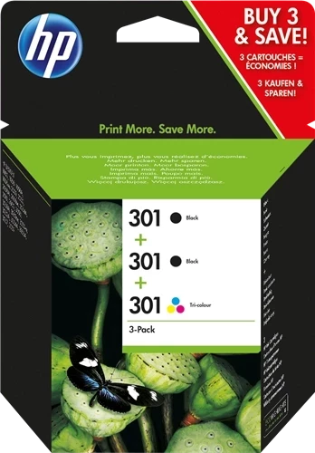 Original HP E5Y87EE MCVP / 301 Tinte Schwarz Color Multipack