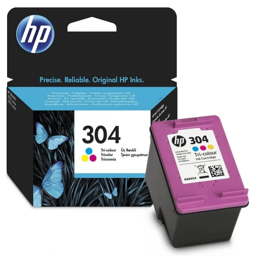 HP Original 304 / N9K05AE Tintenpatrone Cyan Magenta Gelb Color bis zu 120 Seiten 2ml Tri-Color