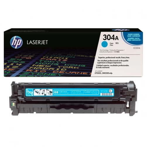 HP Original 304A / CC531A Tonerkartusche Cyan bis zu 2800 Seiten