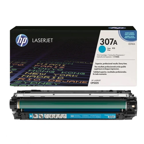Original HP 307A / CE741A Toner Cyan bis zu 7300 Seiten