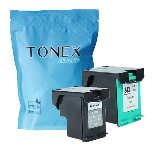 TONEX alternativ für HP 338-343 Tinte Schwarz Cyan Magenta Gelb 18ml Multipack