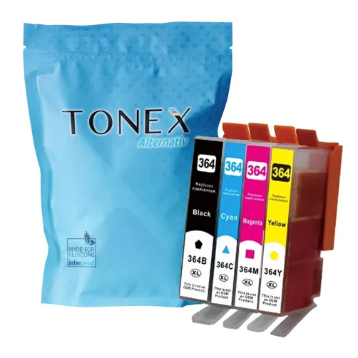 TONEX alternativ für HP 364XL Tinte Schwarz Cyan Magenta Gelb 78ml Spar-Set