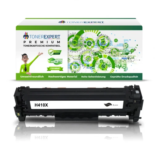 TONEREXPERT Premium Kompatibel für HP 410X / CF410X Tonerkartusche Schwarz bis zu 6500 Seiten
