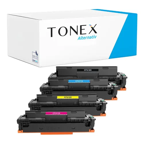 TONEX alternativ für HP 410X / CF-410X - CF413X Toner Schwarz Cyan Magenta Gelb Spar-Set