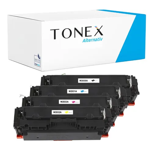TONEX alternativ für HP 415A Toner Schwarz Cyan Magenta Gelb Spar-Set