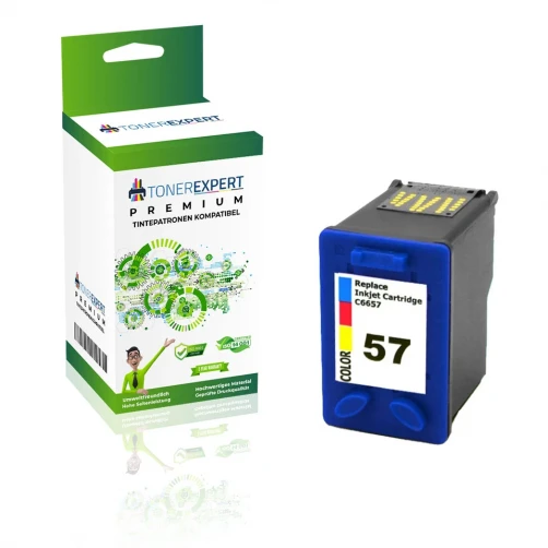 TONEREXPERT Premium Kompatibel für HP 57XL Tintenpatrone Color bis zu 480 Seiten 18ml Tri-Color