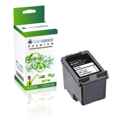 TONEREXPERT Premium Kompatibel für HP 62XL Tintenpatrone Schwarz bis zu 600 Seiten
