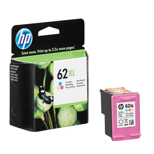 HP Original 62XL / C2P07AE Tintenpatrone Color bis zu 415 Seiten 12ml
