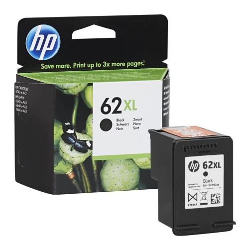 Original HP 62XL / C2P05AE Tinte Schwarz bis zu 600 Seiten 12ml