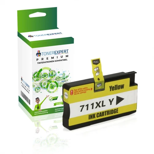 TONEREXPERT Premium Kompatibel für HP 711 Yellow Tintenpatrone