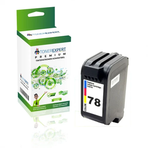 TONEREXPERT Premium Kompatibel für HP 78 / C6578AE Tintenpatrone Color bis zu 900 Seiten 40ml Tri-Color