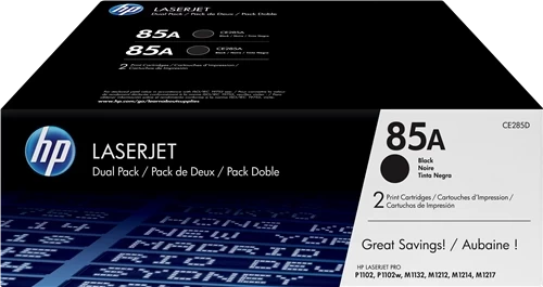 Original HP 85A / CE285AD Toner Schwarz bis zu 1600 Seiten 2er-pack