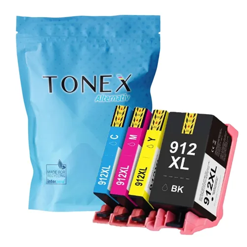 TONEX alternativ für HP 912XL / 3YP34AE Tinte Schwarz Cyan Magenta Gelb 62ml Spar-Set
