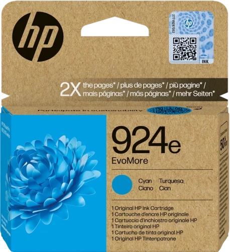 Original HP 924e / 4K0U7NE Tinte Cyan bis zu 800 Seiten