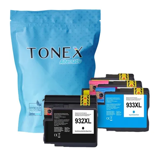 TONEREXPERT Premium Kompatibel für HP 932XL-933 Tintenpatrone Schwarz Cyan Magenta Gelb 4er-Pack