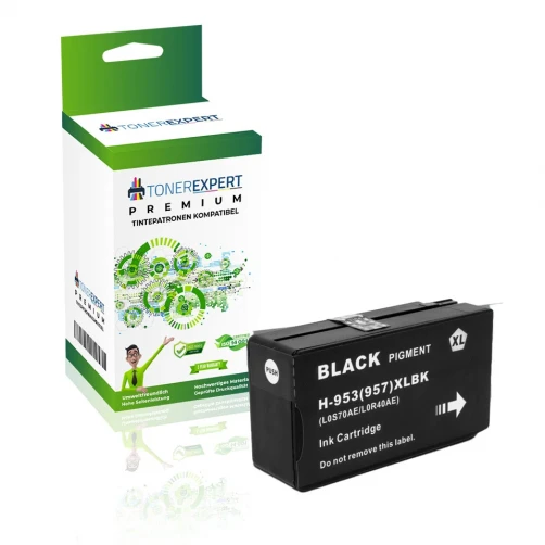 TONEREXPERT Premium Kompatibel für HP 953XL / L0S70AE Tintenpatrone Schwarz bis zu 2500 Seiten