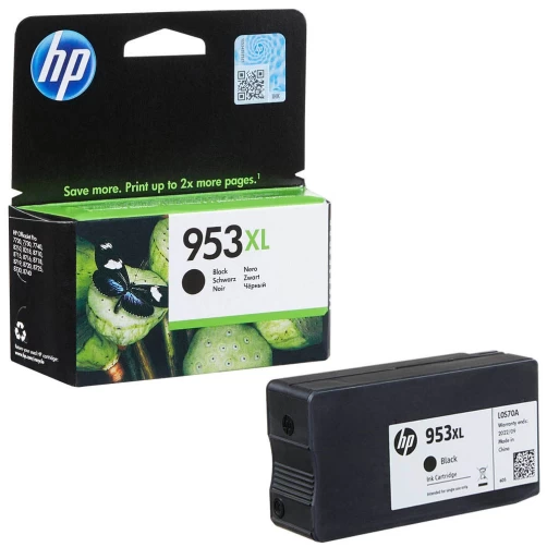 Original HP 953XL / F6U16AE Tinte Schwarz bis zu 2000 Seiten 42ml