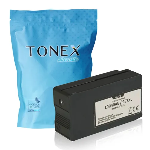 TONEREXPERT Premium Kompatibel für HP 957XL / L0R40AE Tintenpatrone Schwarz bis zu 3000 Seiten