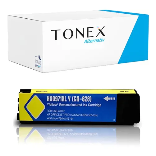 TONEREXPERT Premium Kompatibel für HP 971XL / CN628AE Tintenpatrone Gelb bis zu 6600 Seiten