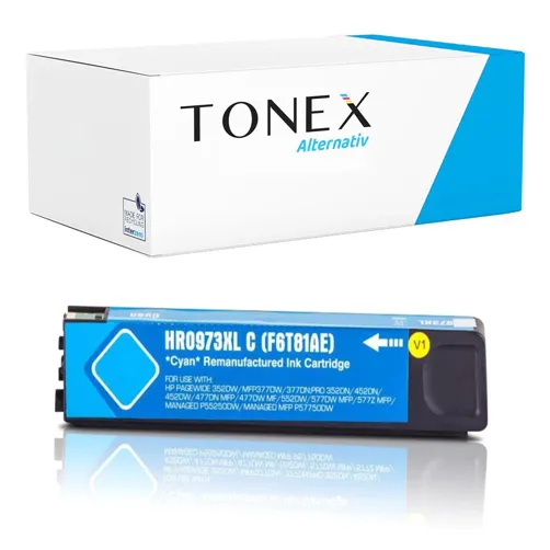 TONEX alternativ für HP 973X / F6T81AE Tinte Cyan bis zu 7000 Seiten