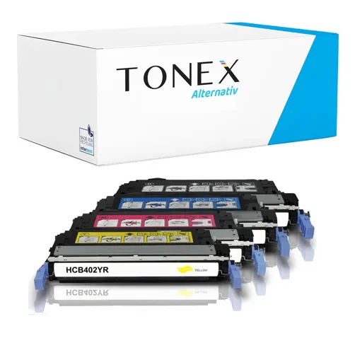TONEX alternativ für HP 642A Toner Schwarz Cyan Magenta Gelb Spar-Set