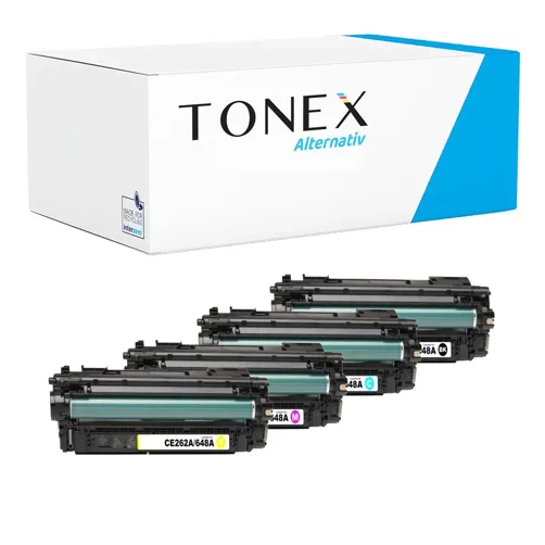 TONEX alternativ für HP 648A Toner Schwarz Cyan Magenta Gelb Spar-Set