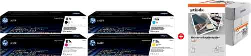 Original HP 117A MCVP 02 / 117A Toner Schwarz Cyan Magenta Gelb bis zu 3100 Seiten