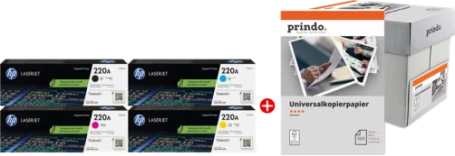 Original HP 220A MCVP / 220A Tinte Schwarz Cyan Magenta Gelb bis zu 7400 Seiten