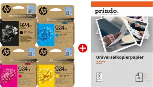 Original HP 924e MCVP / 924e Tinte Schwarz Cyan Magenta Gelb bis zu 3400 Seiten