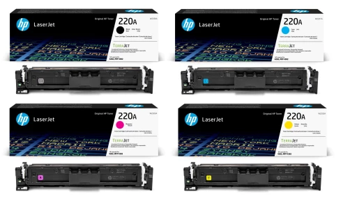 Original HP 220A MCVP / 220A Tinte Schwarz Cyan Magenta Gelb bis zu 7400 Seiten