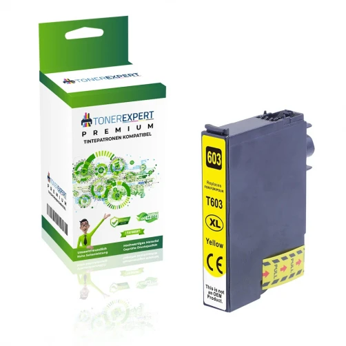 TONEREXPERT Premium Kompatibel für Epson 603XLY / C13T03A44010 Tintenpatrone Gelb bis zu 350 Seiten