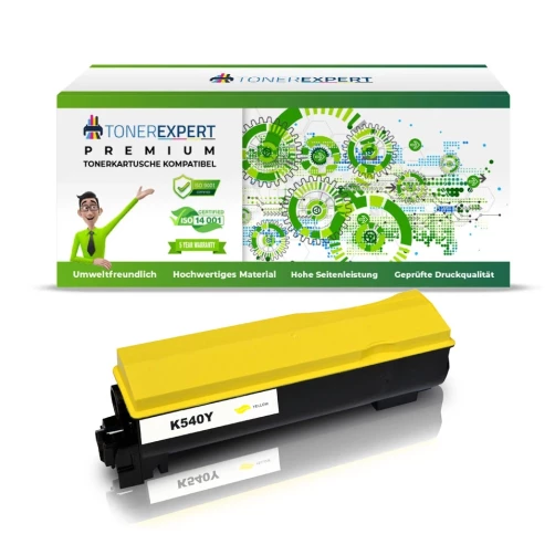 TONEREXPERT Premium Kompatibel für Kyocera TK-540Y / 1T02HLAEU0 Tonerkartusche Gelb bis zu 5000 Seiten