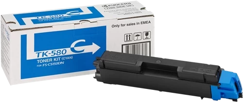 Original Kyocera TK-580C / 1T02KTCNL0 Toner Cyan bis zu 2800 Seiten