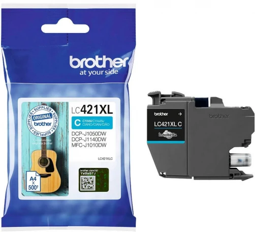 Brother Original LC-421XLC Tintenpatrone Cyan bis zu 500 Seiten