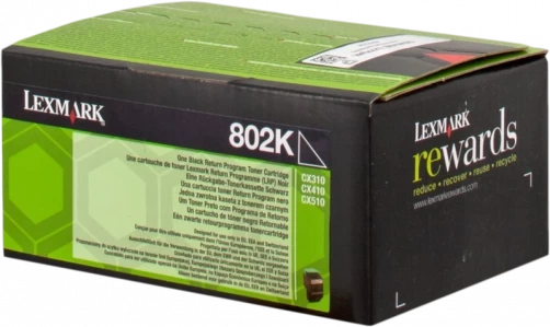 Lexmark Original 802 / 80C20K0 Tonerkartusche Schwarz bis zu 1000 Seiten