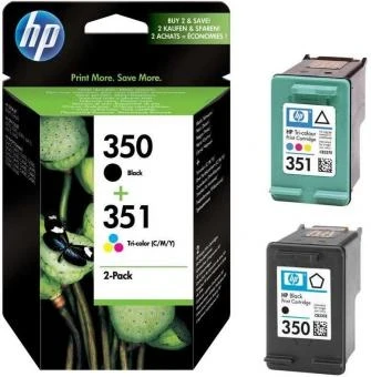 HP Original 350-351 / SD412EE Tintenpatrone Schwarz Color 56ml Multipack