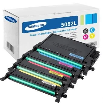 Samsung Original CLT-K5082L Tonerkartusche Schwarz Cyan Magenta Gelb bis zu 5000 Seiten 4er-Pack
