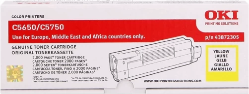 Original OKI 43872305 Toner Gelb bis zu 2000 Seiten