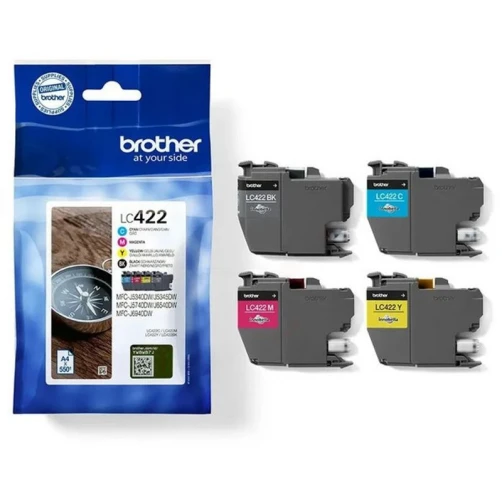 Original Brother LC-422VAL Tinte Schwarz Cyan Magenta Gelb Multicolor bis zu 2200 Seiten 4er-Pack