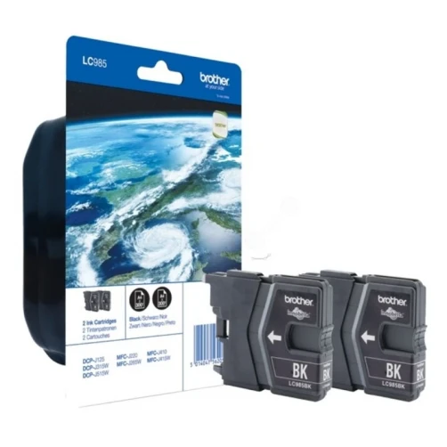 Original Brother LC-985BKBP2DR Tinte Schwarz bis zu 300 Seiten 9ml