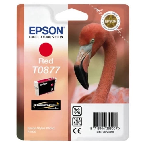 Epson Original T0877 / C13T08774010 Tintenpatrone Rot bis zu 915 Seiten 11ml