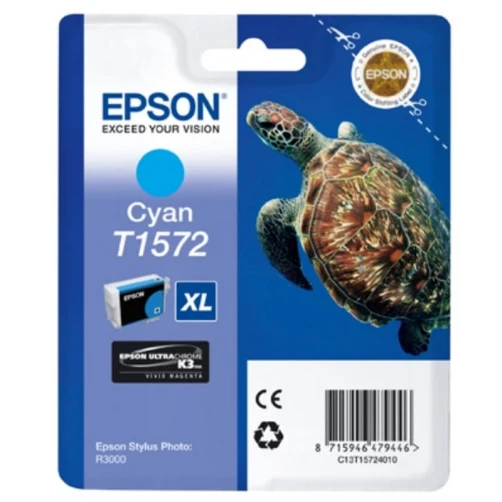 Original Epson T1572 / C13T15724010 Tinte Cyan bis zu 980 Seiten 26ml