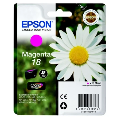 Epson Original 18 / C13T18034010 Tintenpatrone Magenta bis zu 180 Seiten 3ml