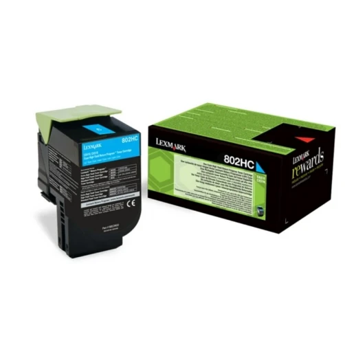 Lexmark Original 802HC / 80C2HC0 Tonerkartusche Cyan bis zu 3000 Seiten