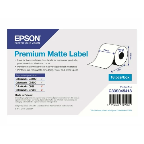 Original Epson C33S045418 Papier f. Tintenstrahldrucker 